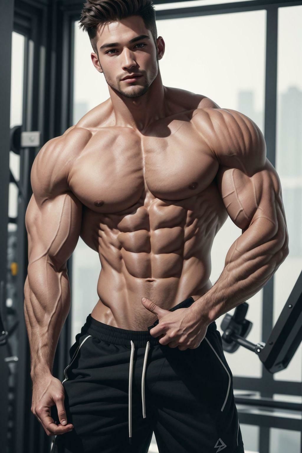 【イラスト・CG集】Muscle Majesty: イケメン筋肉マッチョの至高の瞬間-くりの森|d_292014