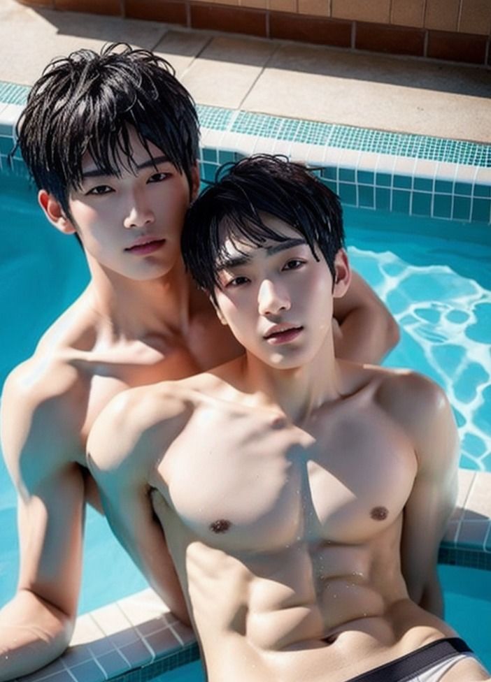 【BL（ボーイズラブ）】【BL写真集】夏のプールではじけるイケメンたち-Blue Spruce|d_382033