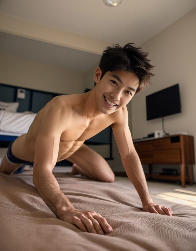 【筋肉】よつんばいポーズイケメン-AI男子|d_389712