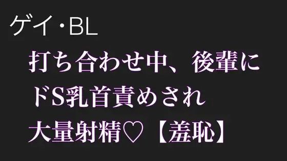 【BL（ボーイズラブ）】【BL.ゲイ向け】激重執着してくる後輩に打ち合わせ中こっそりドS乳首責めされる【羞恥】-雑魚奴●調教師|d_612601