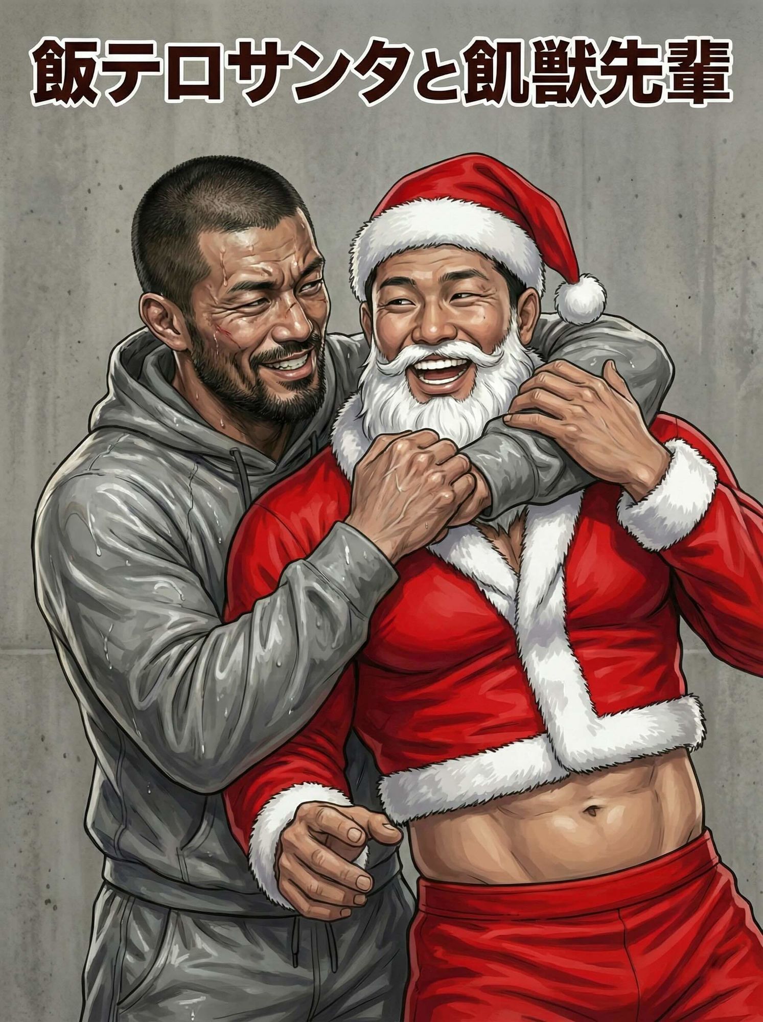 【筋肉】飯テロサンタと飢獣先輩-剛毛ブラシ|d_713586